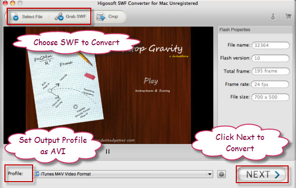 convert SWF to AVI on Mac